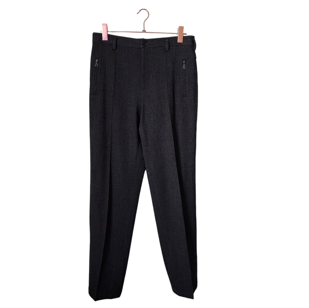 POLO SPORT SPORTSWOMAN RALPH LAUREN Buckle Charcoal Wool Trousers Academia 10